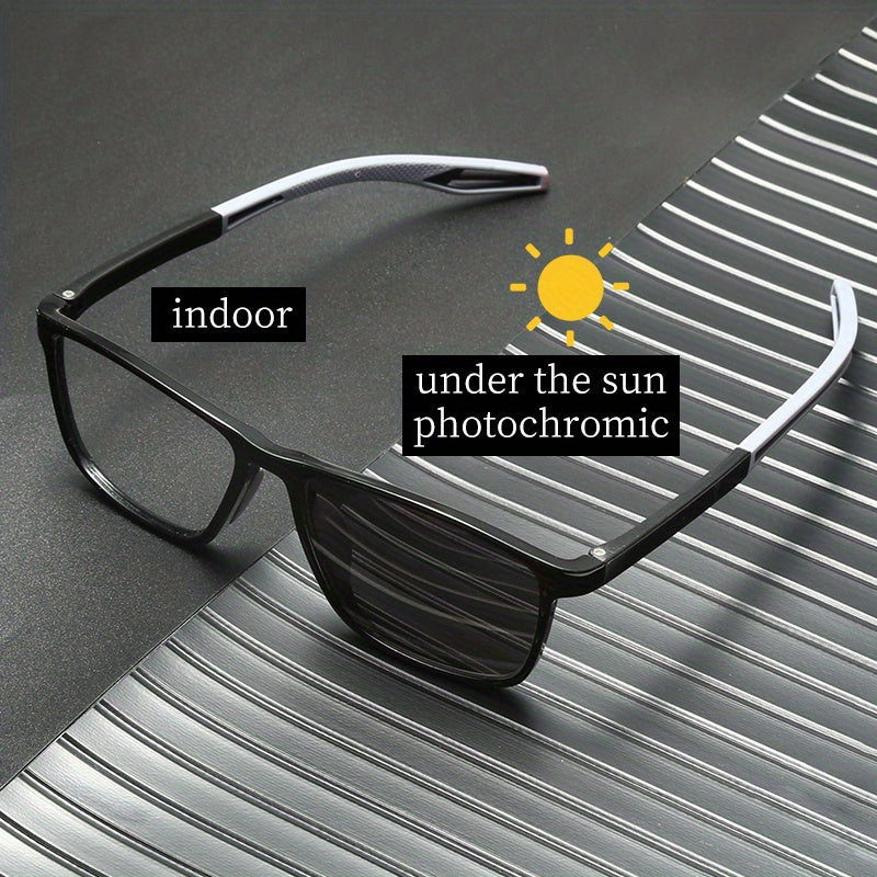 Square Photochromic Sunglasses For Men Ultralight Anti Light