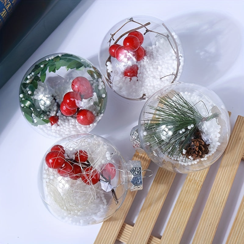 Transparent Plastic Fillable Ornament Balls for Christmas Decoration