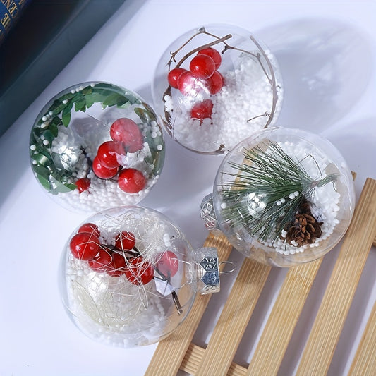 Transparent Plastic Fillable Ornament Balls for Christmas Decoration