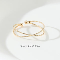 Geometric Cross Ladies Foot Ring 14K Plated Minimalist Toe Ring