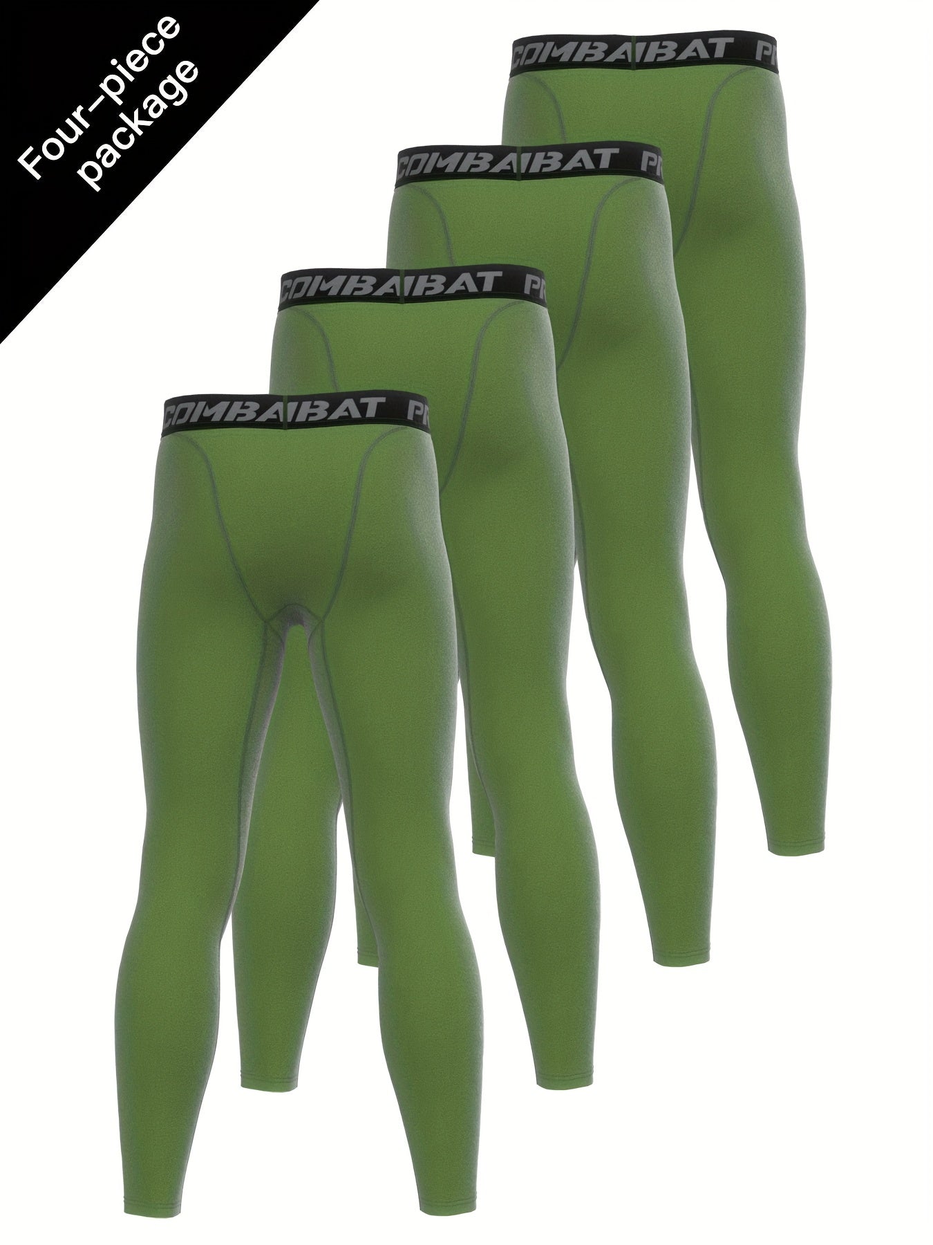 Men's Solid Pocket Leggings Active Sports Compression Pants
