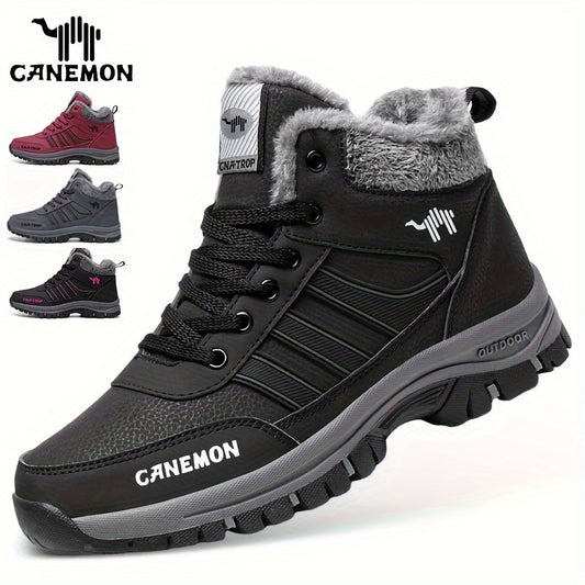 Men's Plush Lined Hiking Boots Non Slip Lace Up Sneakers