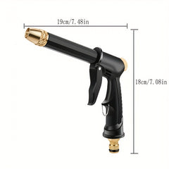 Copper Plated Nozzle Long Rod Garden Cleaning Watering Spray Head