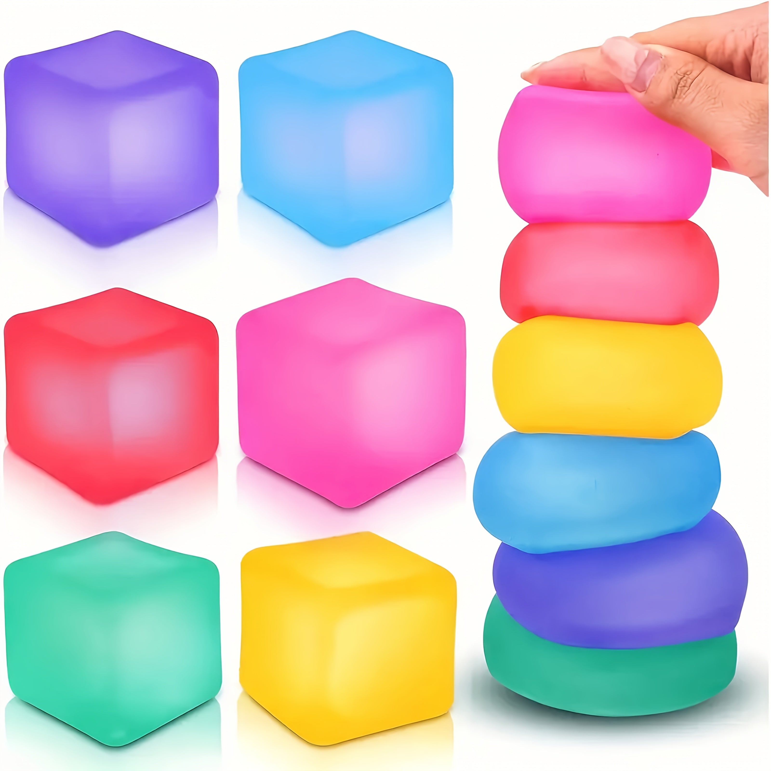 5pcs Rubber Soft Blocks Mixed Colors Toys Prizes Thanksgiving Christmas