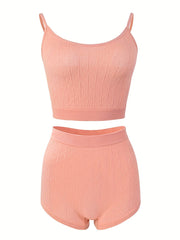Solid Texture Bra Panty Set Full Coverage Comfortable Lingerie Women Underwe