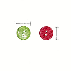 50pcs 15mm Resin Round Glitter Buttons 2 Holes Sewing Accessories DIY Crafts