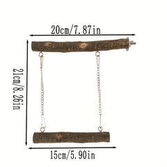 Bird Perch Cage Toy Parrot Wooden Swing Exercise Stands