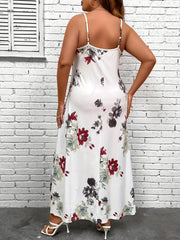  Floral Print Adjustable Strap Maxi Dress