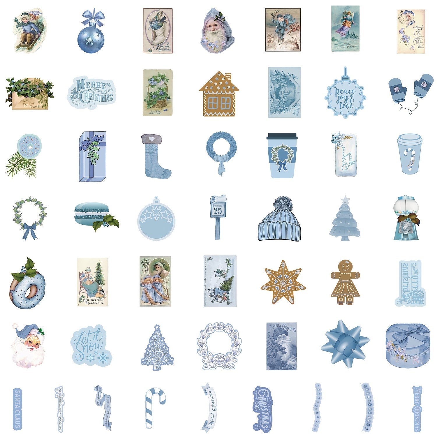 50PCS Christmas Graffiti Vinyl Stickers for Water Bottles Laptop Wall Helmet