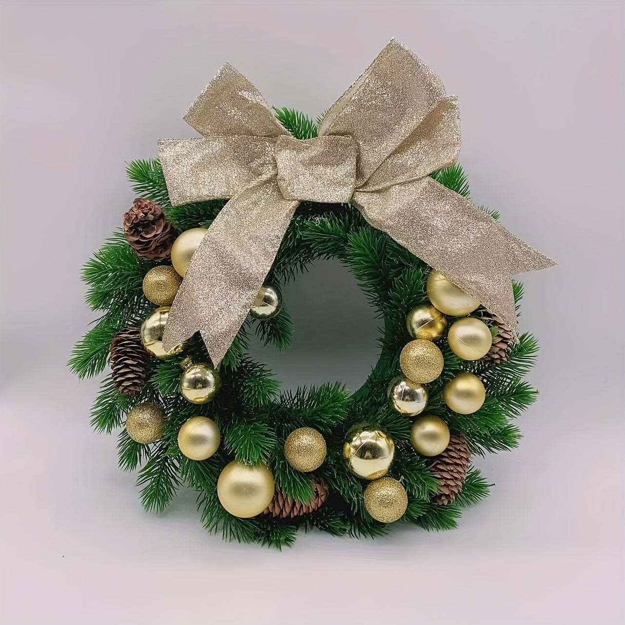 Bowknot Christmas Wreath Window Home Door Decor