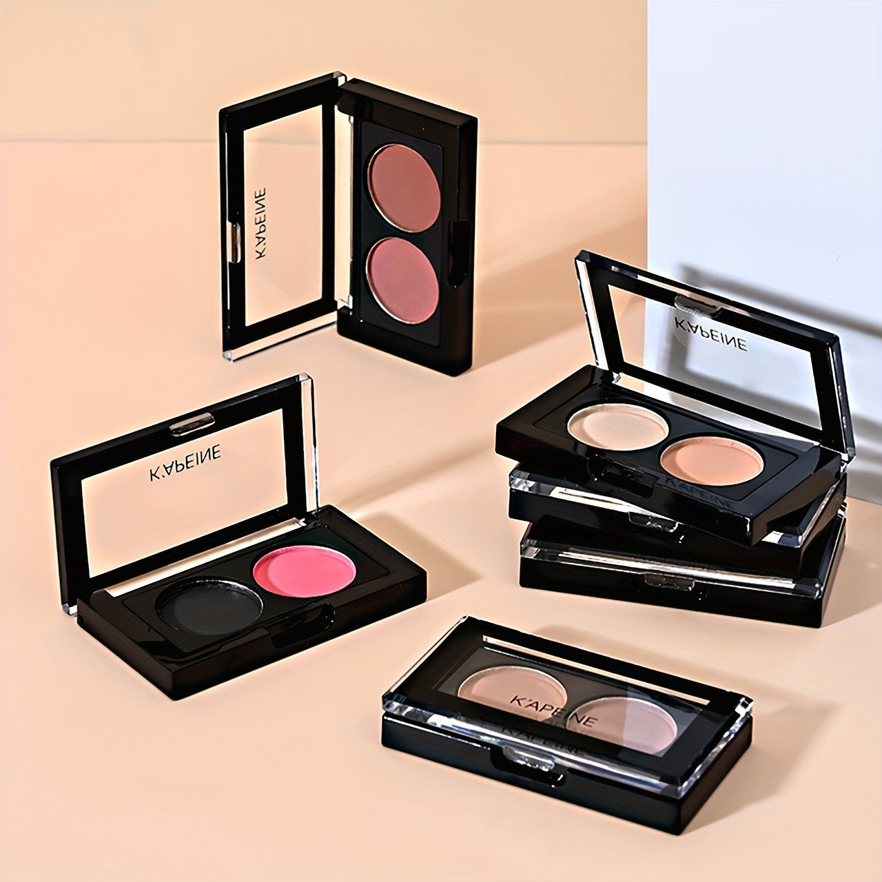 2-Color Eyeshadow Palette Matte Shimmer Pink Portable