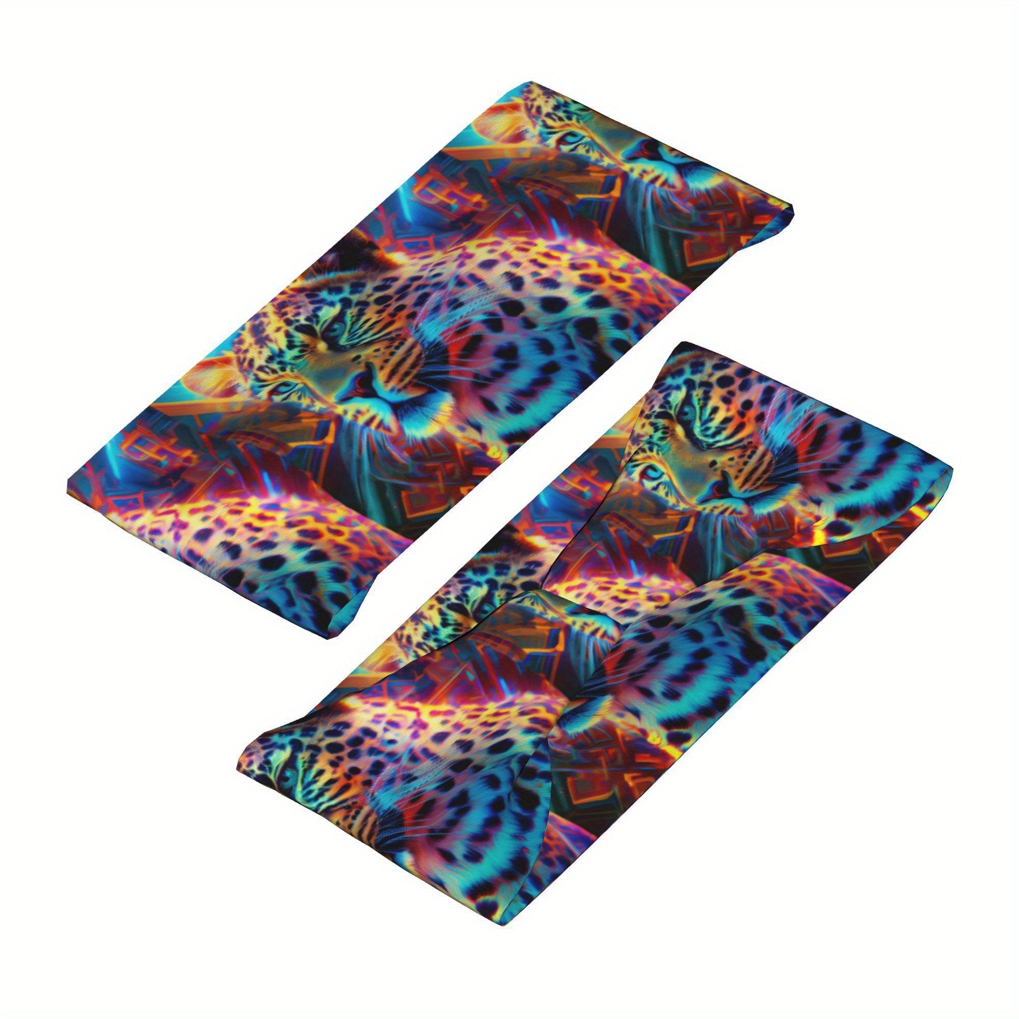 Leopard Print Unisex Sports Headband Sweat Wicking Stretchy Breathable Polyester