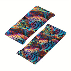 Leopard Print Unisex Sports Headband Sweat Wicking Stretchy Breathable Polyester