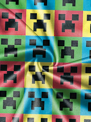Colorful Monster Blocks Graphic Short Sleeve T shirt For Girls