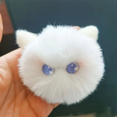 Blush Cat Ball Plush Doll Pendant Keychain