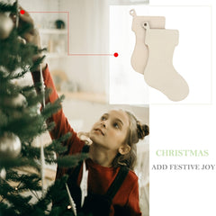 10pcs Wooden Christmas Stockings DIY Ornaments with Rope