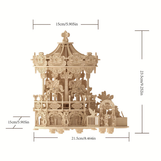3D Wooden Puzzle DIY Music Box Model Toy Gift