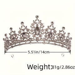 Baroque Style Crystal Crown Rhinestone Necklace Earrings Set