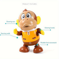 Interactive Monkey Toy with Music and LED Lights