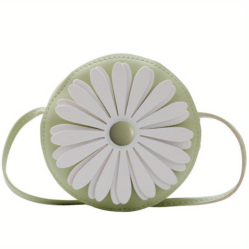 Kids PU Leather Little Daisy Crossbody Bag Mini Coin Purse