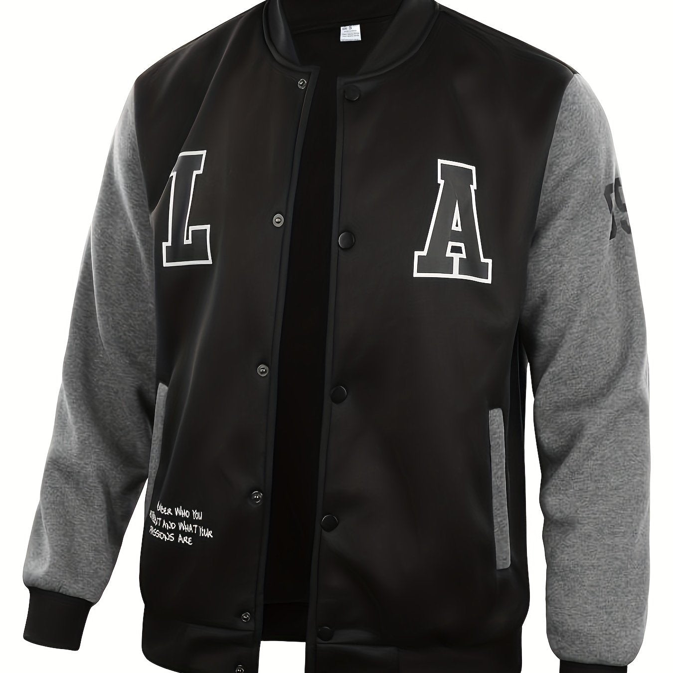 Spring Knit Block Baseball Jacket Men's Casual Snap Button Jackets