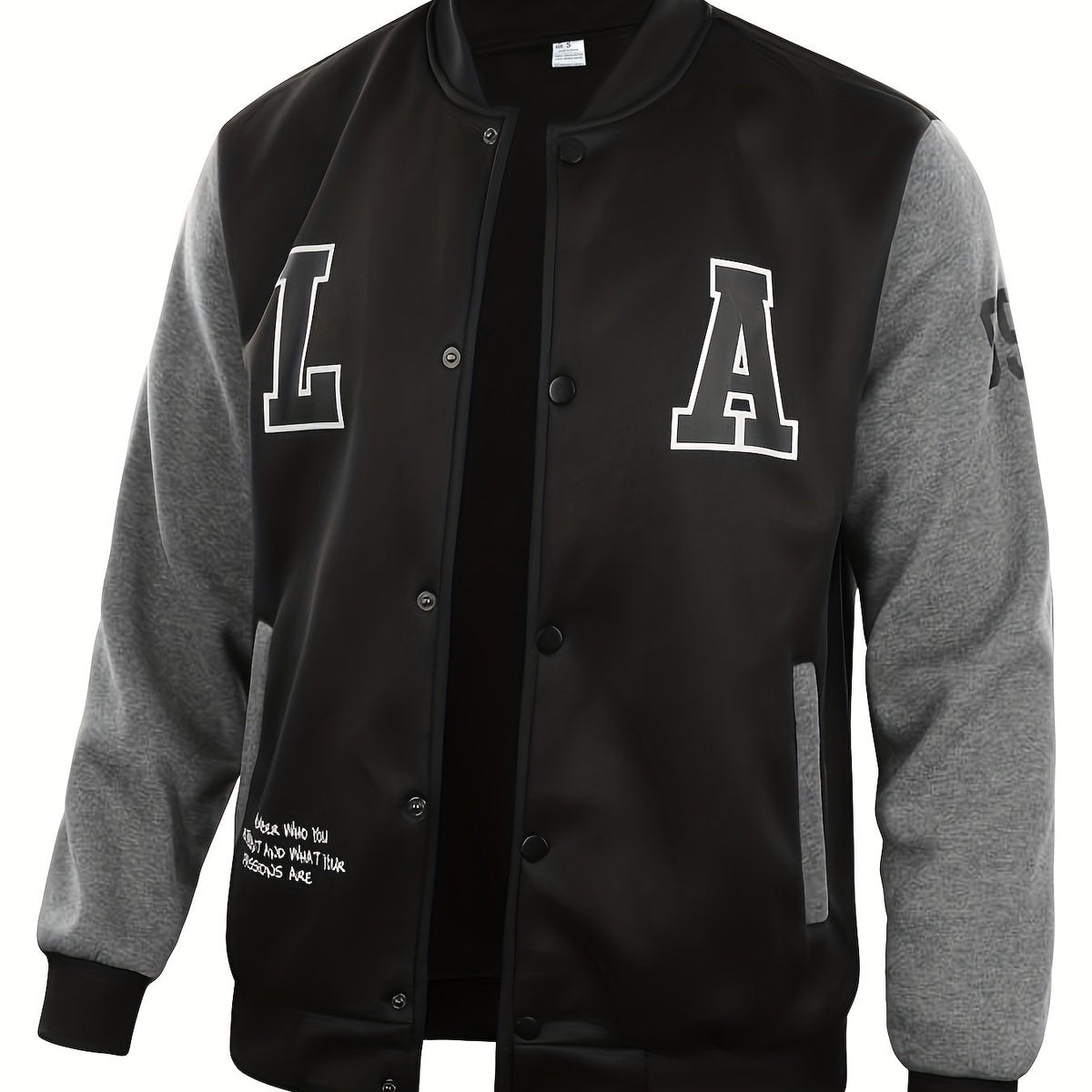 Spring Knit Block Baseball Jacket Men's Casual Snap Button Jackets
