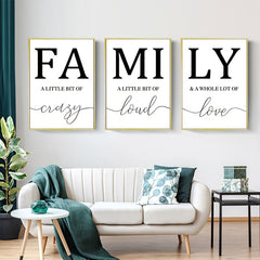 3pcs Family Wall Poster Canvas Painting