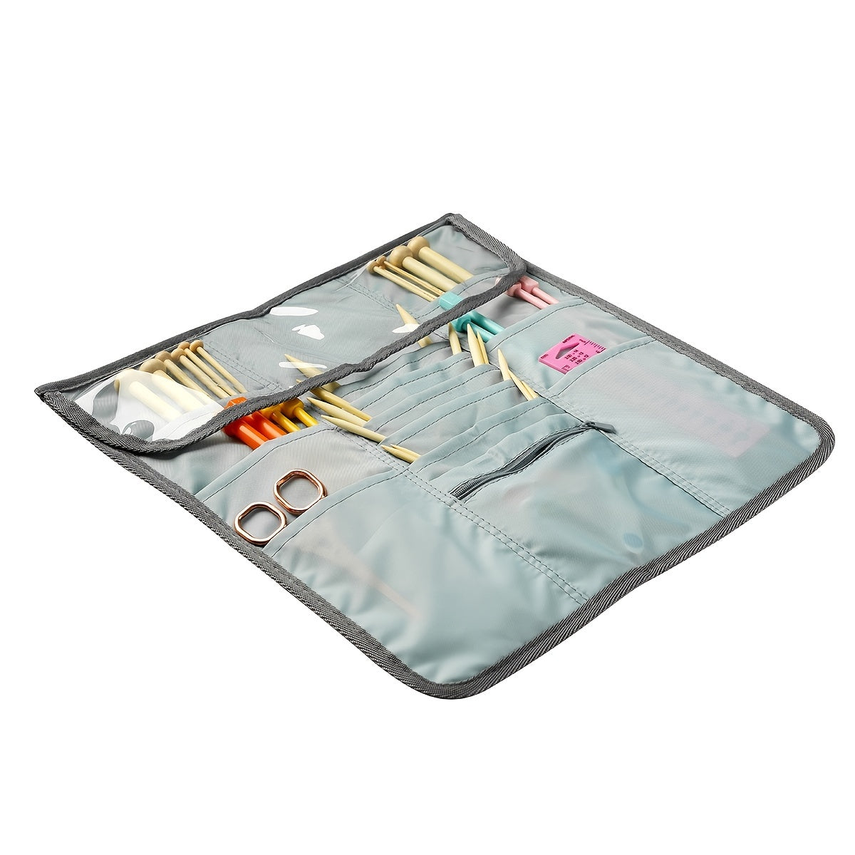 Knitted Needle Storage Bag Portable Travel Crochet Accessories Storage