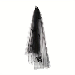 Tulle Bridal Veil with Butterfly Hair Accessory for Weddings