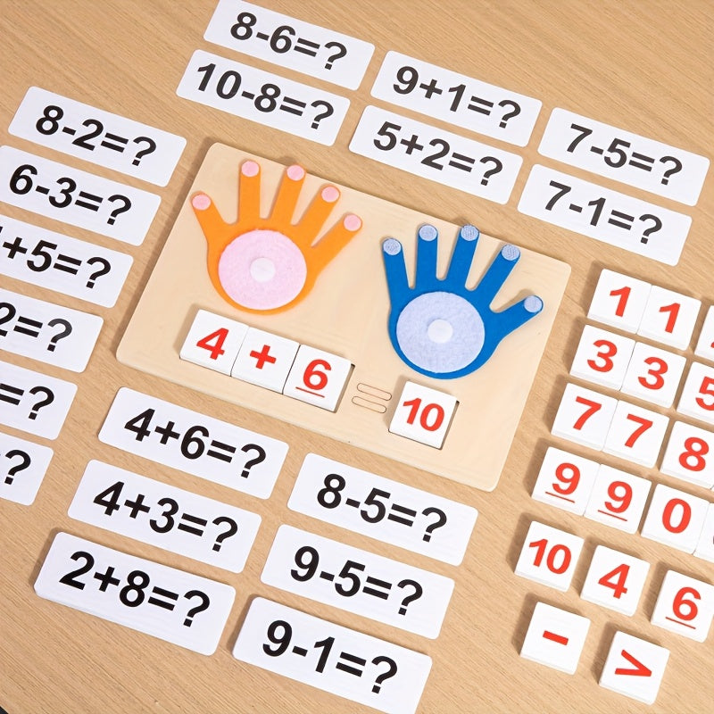 Wooden Finger Counting Board Math Toy for Toddlers 3-6 Years