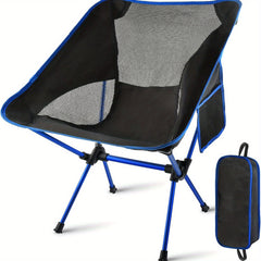 Portable Camping Chair with Side Pocket & Carry Bag for Outdoor Activities