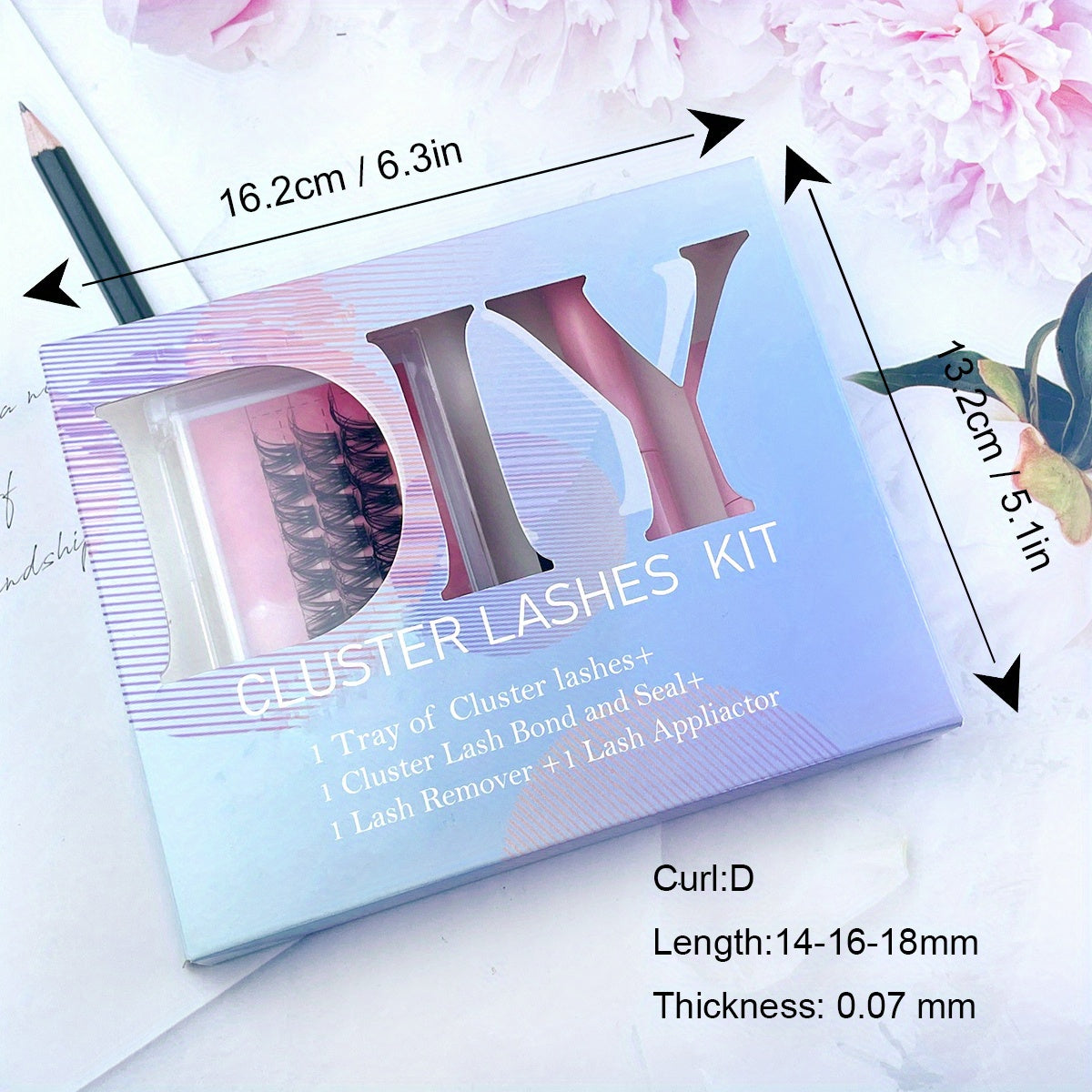 25mm DIY Eyelash Extension Kit w/ Mascara Brush, Glue & Applicator