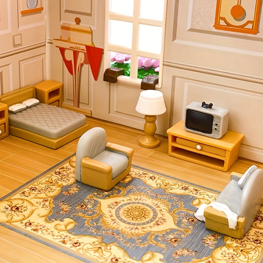10pcs Furniture Mini Ornaments Home Decor Small Sofa TV Cabinet Bed Table Lamp