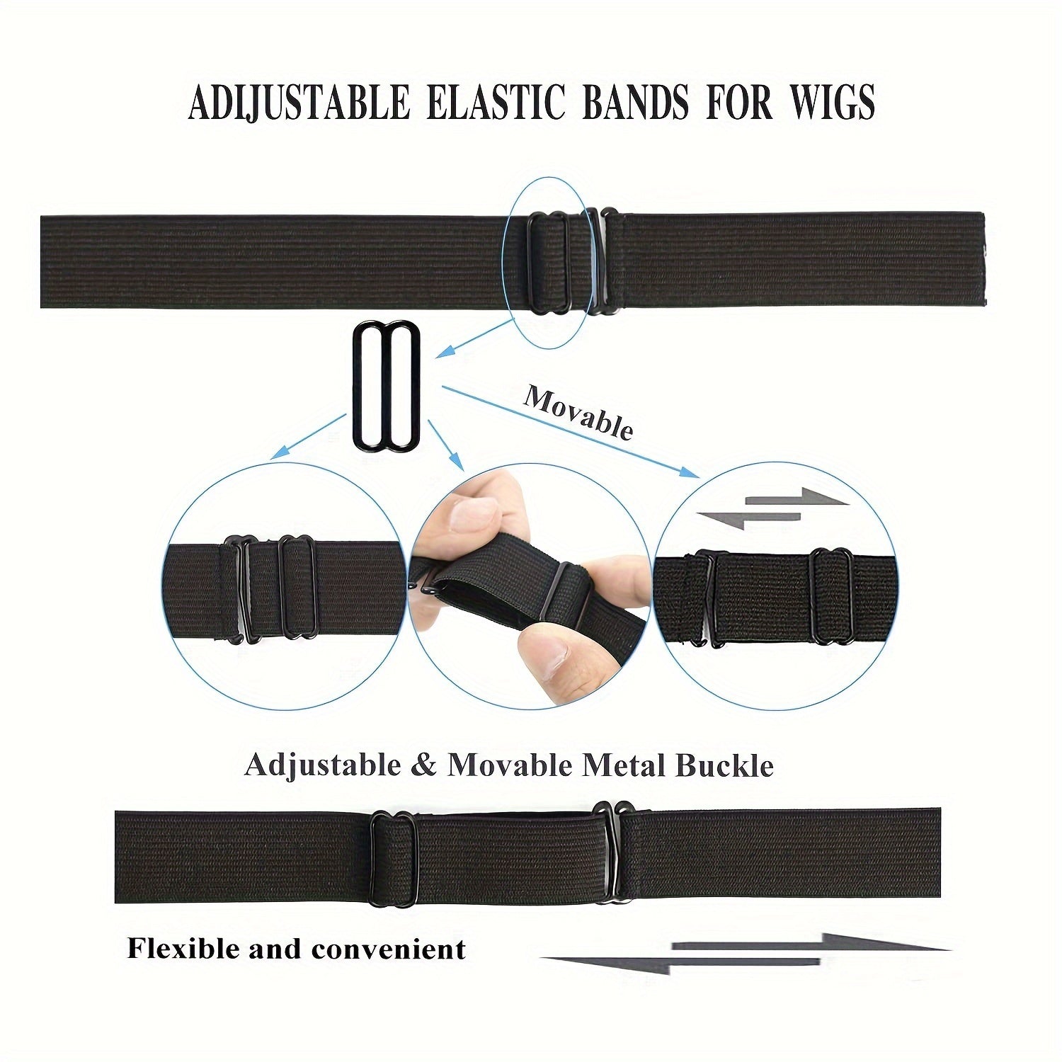 Adjustable Elastic Band For Wigs - 5PCS/1PC