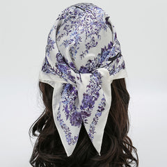 Floral Print Scarf Shawl Neckerchief Head Wrap Hair Accessories
