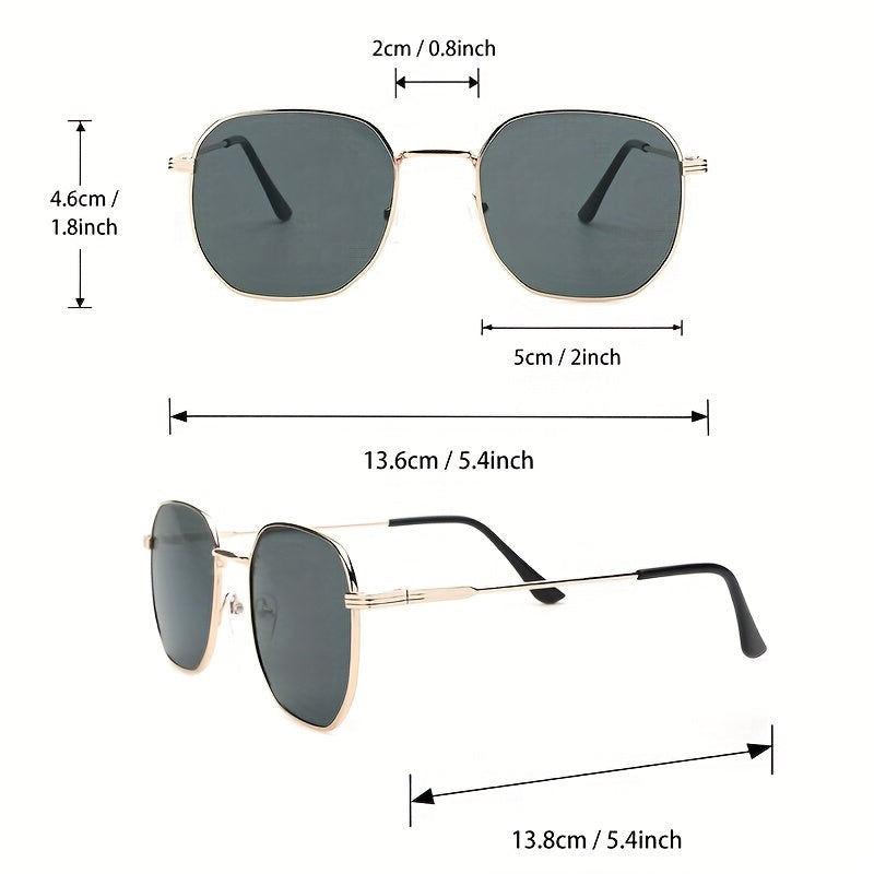 Square Metal Sunglasses UV400 for Women Men Retro Outdoor Glasses
