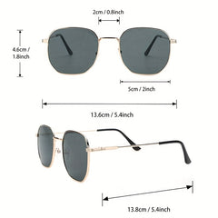 Square Metal Sunglasses UV400 for Women Men Retro Outdoor Glasses