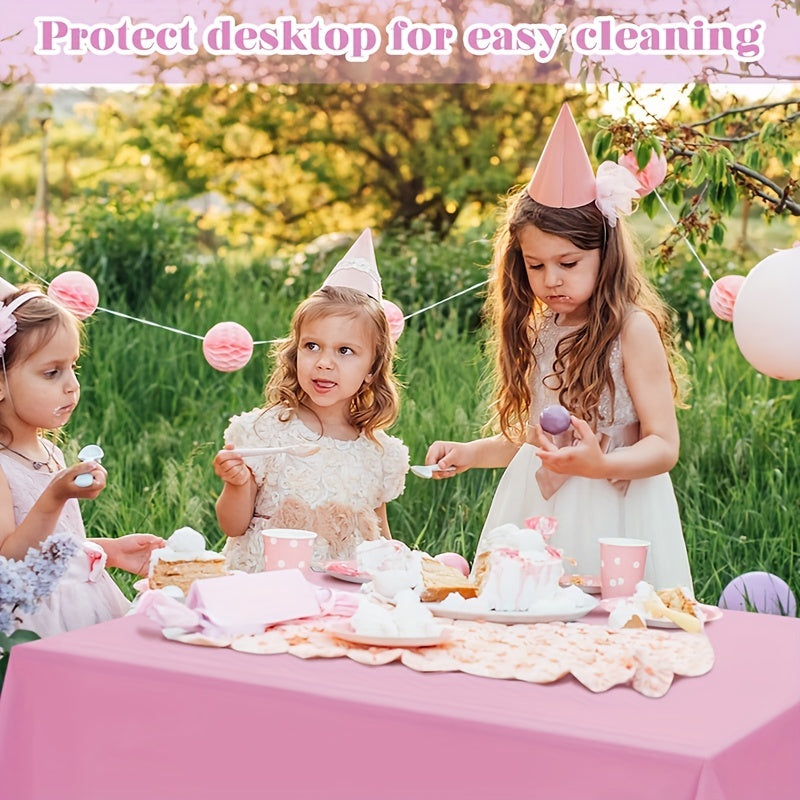 Disposable Plastic Tablecloth for Parties - Rectangle Table Cover