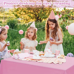 Disposable Plastic Tablecloth for Parties - Rectangle Table Cover