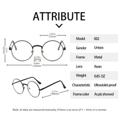 Multicolor Round Frame Metal Glasses with Zipper Box