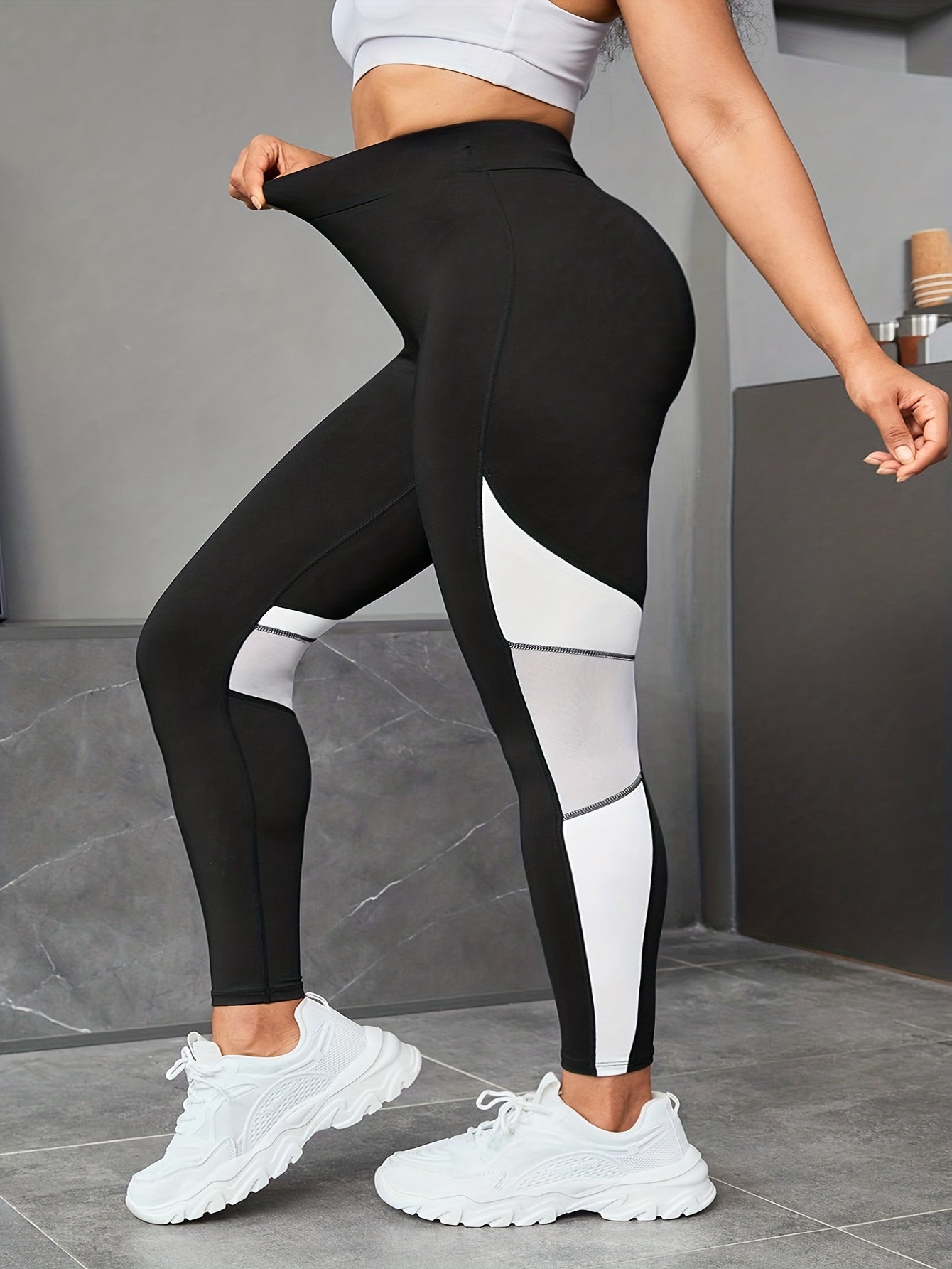  Colorblock High Waisted Sports Leggings