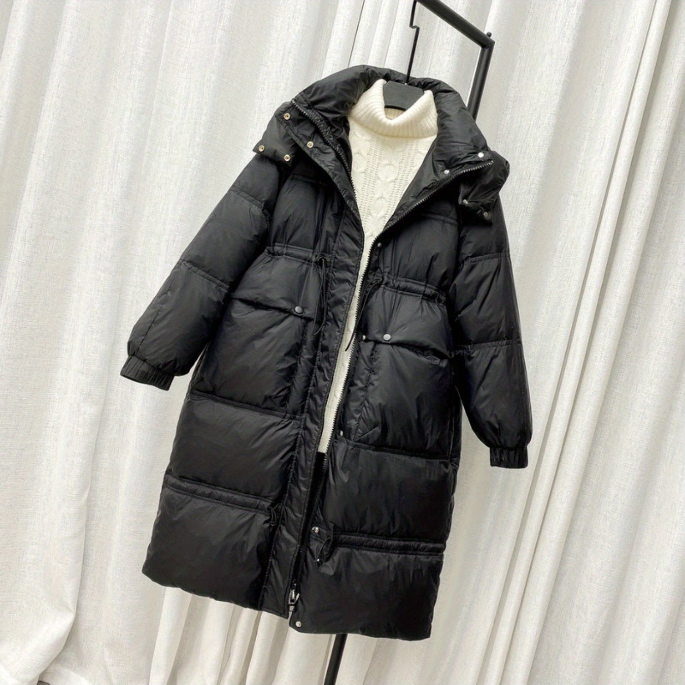 Long Puffer Coat Warm Winter Hooded Jacket Women's Clothing