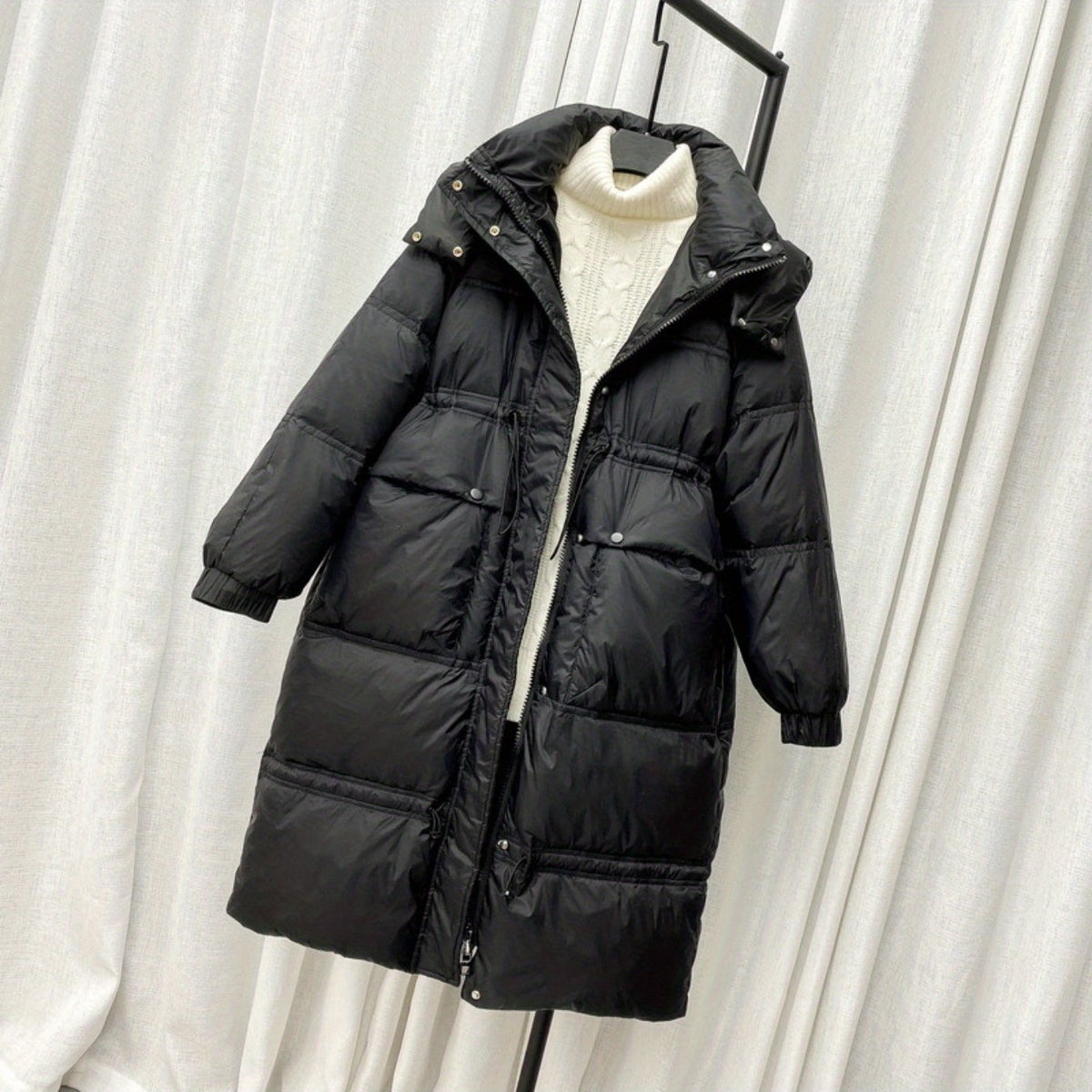 Long Puffer Coat Warm Winter Hooded Jacket Women's Clothing