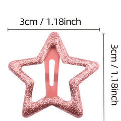 10pcs Colorful Star Hairpins for Girls, Sweet Hair Clips