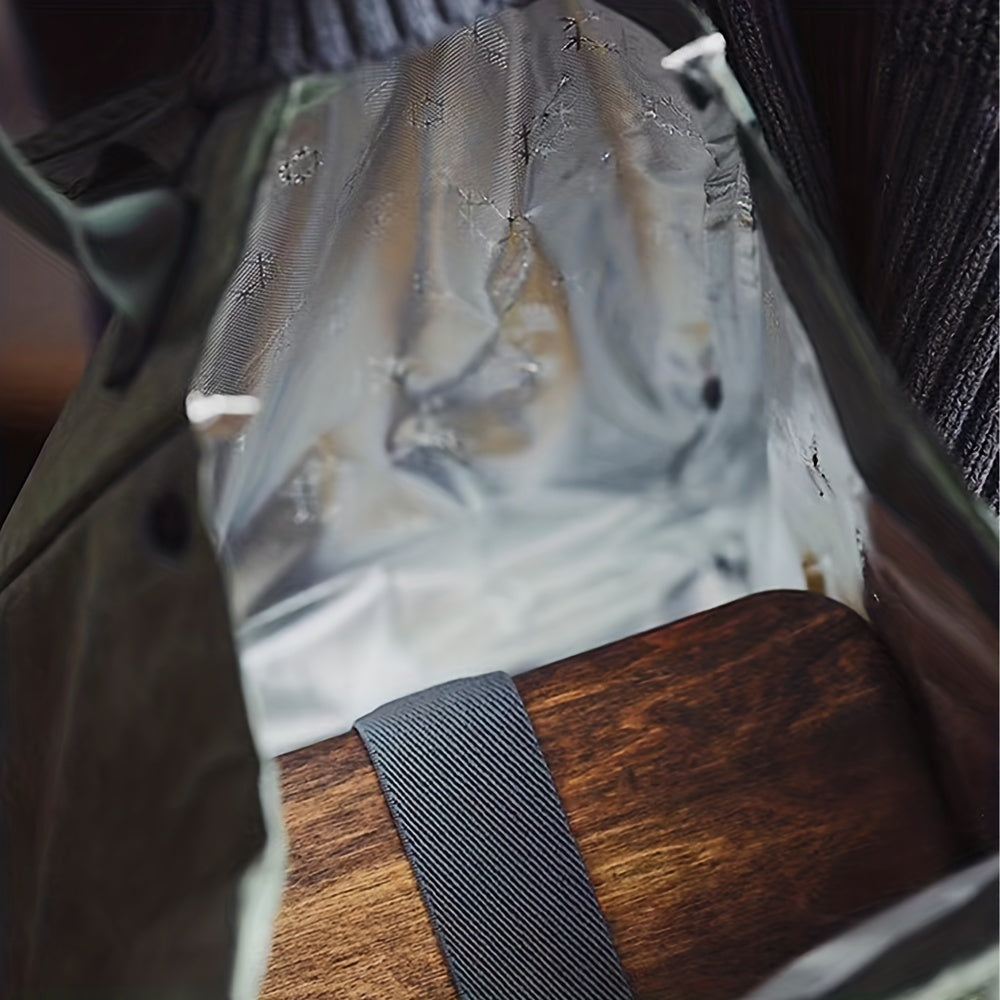 Waterproof Army Green Lunch Box Bag Insulated for Students and Office Workers