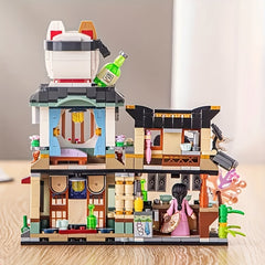 Street View Cat Building Blocks Toy Halloween Christmas
