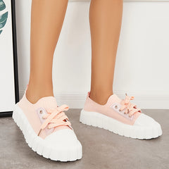 Women's Platform Sports Shoes Comfy Low Top Sneakers