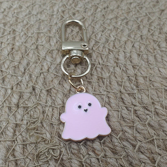 Halloween Ghost Little Ghost Keychain Golden Door Buckle Men's Car Key Ring