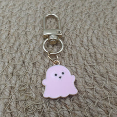 Halloween Ghost Little Ghost Keychain Golden Door Buckle Men's Car Key Ring