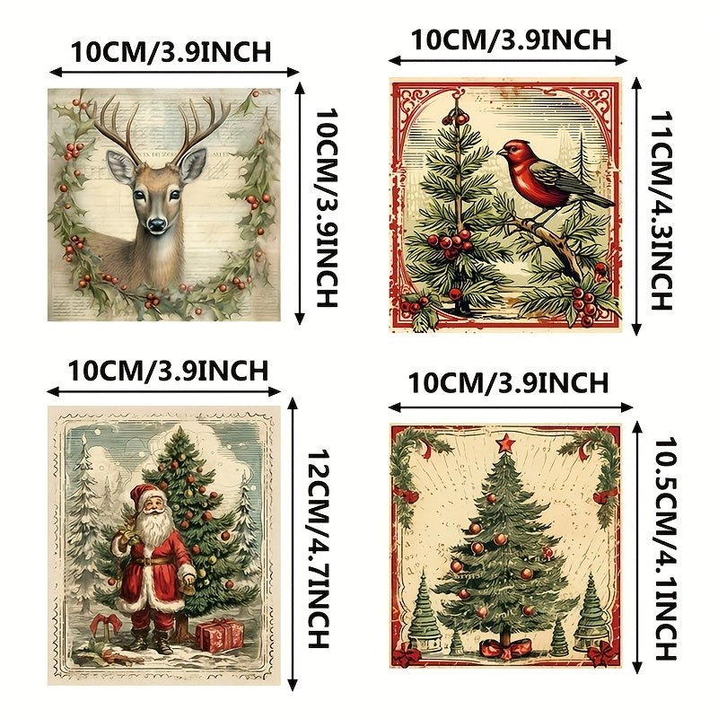 9pcs Christmas Wine Bottle Label Stickers - Xmas Party Decoration